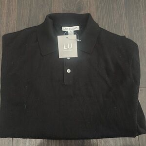 Black wool collar lite sweater top